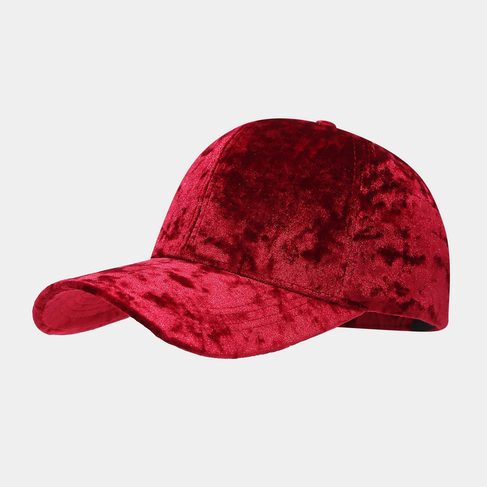 X26  Curved Velvet Baseball Cap | Wine Red | One Size